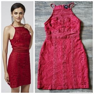 TopShop Crochet Floral Lace Bodycon Mini Dress
